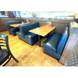 1 x Collection of Restaurant Booth Seating in a Dark Blue Faux Leather Upholstery