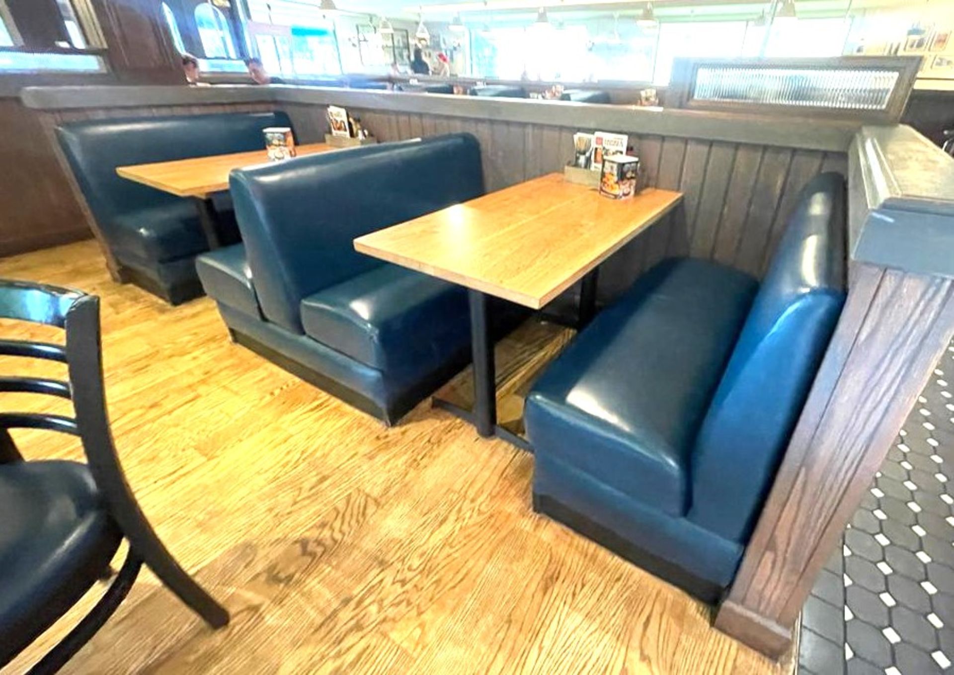 1 x Collection of Restaurant Booth Seating in a Dark Blue Faux Leather Upholstery