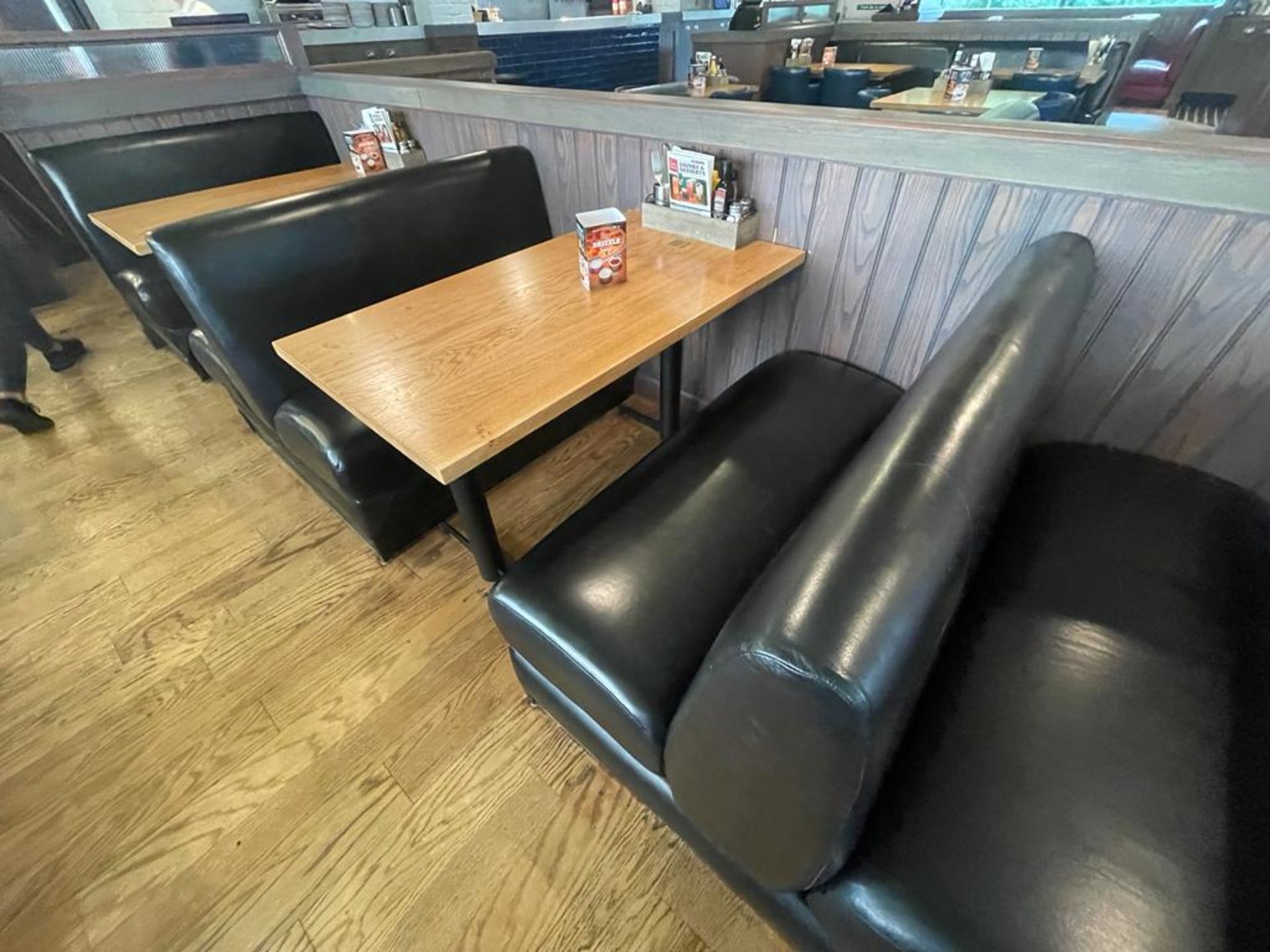 1 x Collection of Restaurant Booth Seating in a Black Faux Leather Upholstery - Image 8 of 16