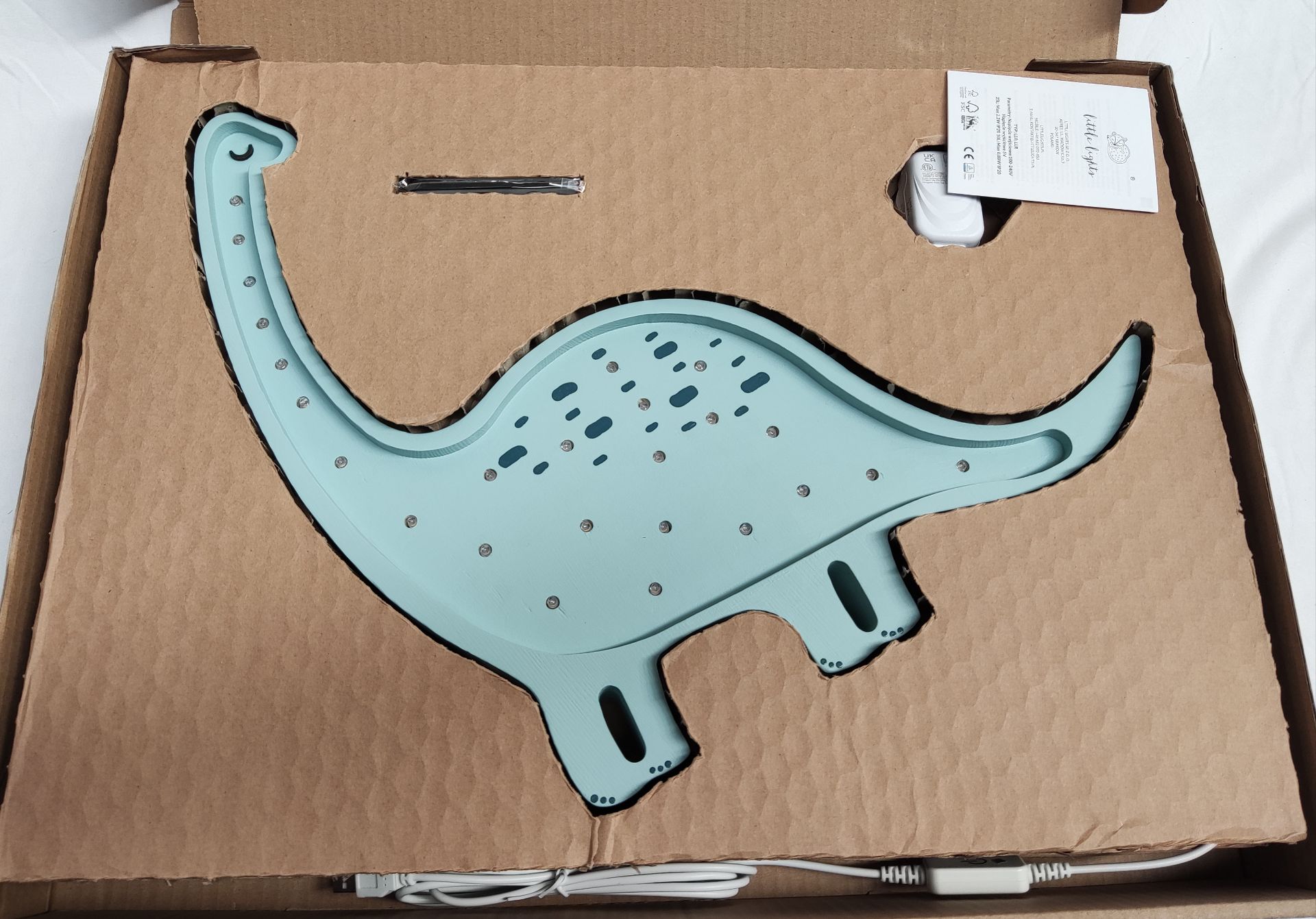 1 x LITTLE LIGHTS Diplodocus Dino Lamp In Prehistoric Blue - Boxed - Original RRP £139 - Ref: - Image 2 of 9