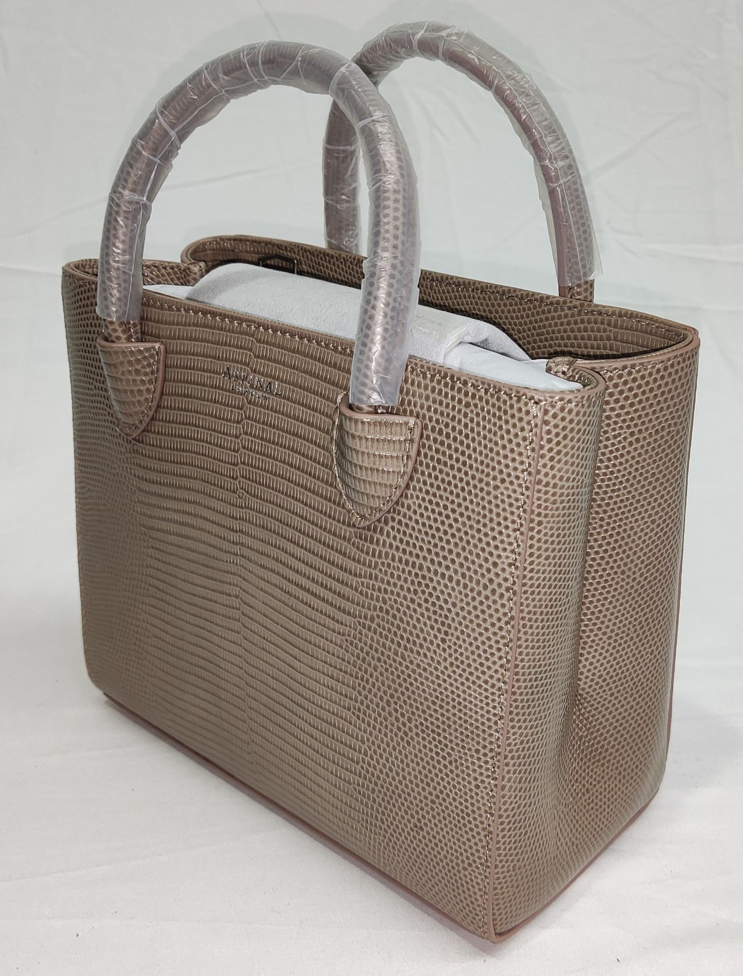 1 x ASPINAL OF LONDON Mini Madison Tote Bag In Latte Lizard - Original RRP £495 - Ref: 7349436/ - Image 8 of 22