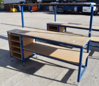 1 x SPACEGUARD 2-Metre Parcel Packing Sorting Desk With Undercounter Shelving - Ref: HOC104 WH2 -