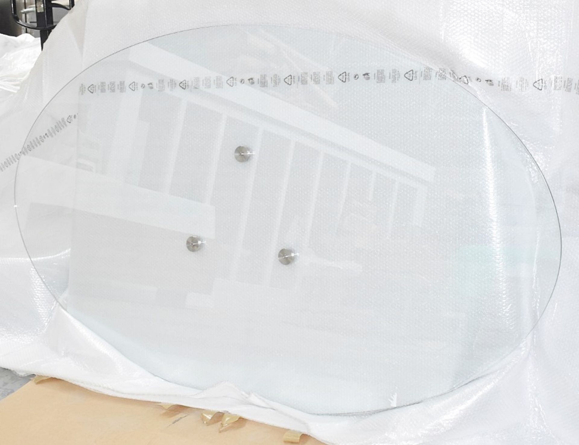 1 x PORADA 'Infinity' Oval 12mm Thick Transparent Tempered Designer Glass Table Top (No Base) - Image 2 of 9