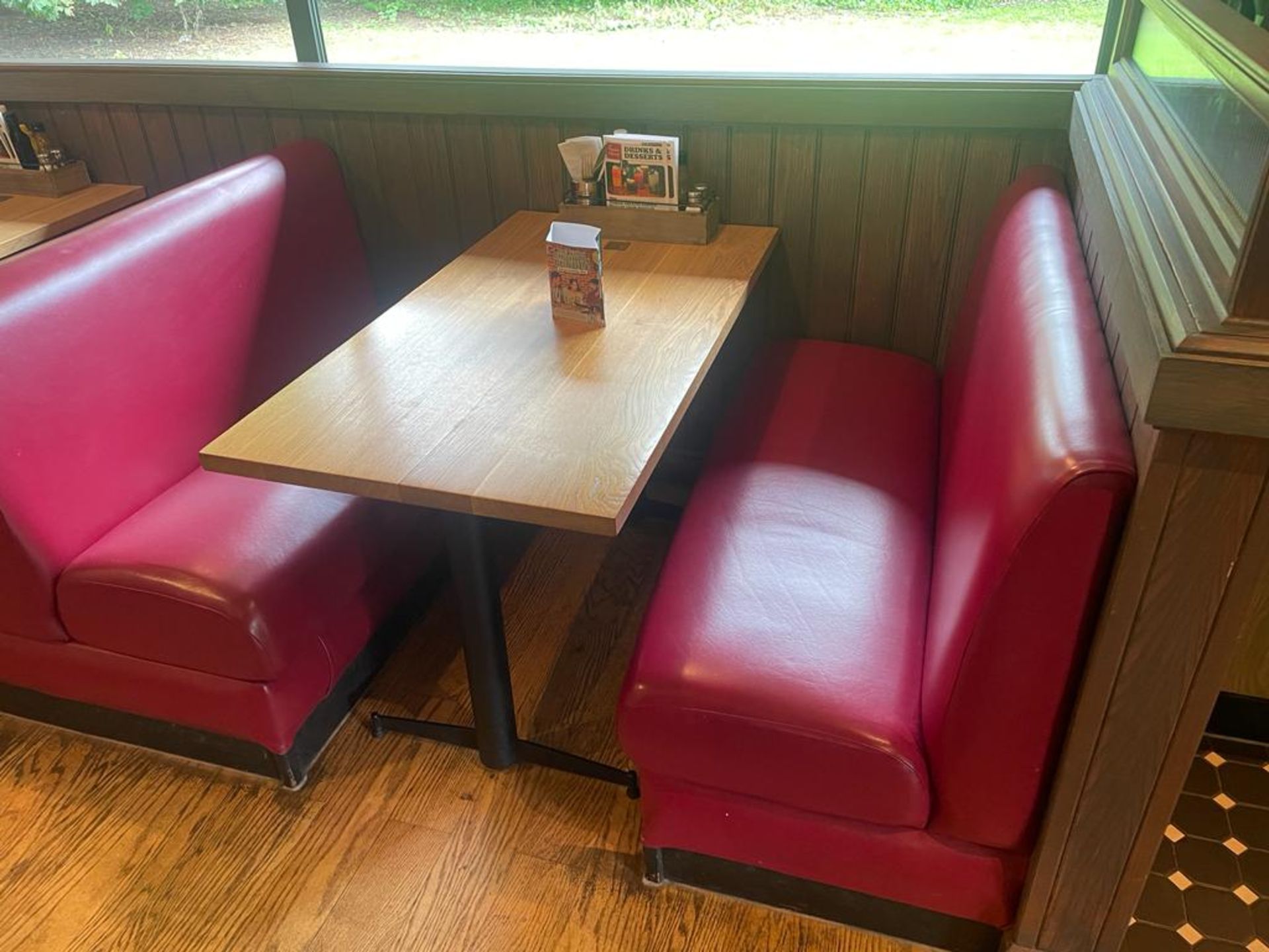 1 x Collection of Restaurant Booth Seating in a Red Faux Leather Upholstery - Image 6 of 8