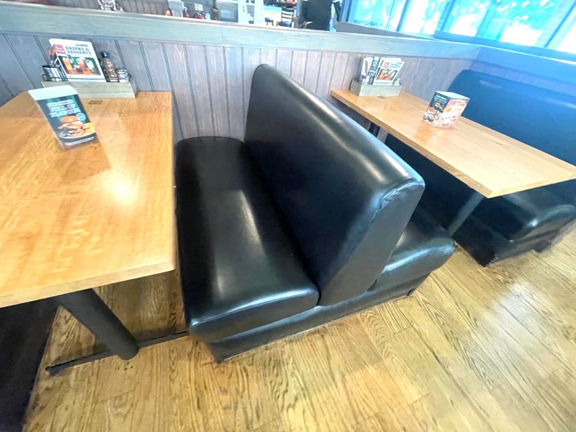 1 x Collection of Restaurant Booth Seating in a Black Faux Leather Upholstery - Image 7 of 16