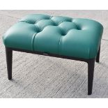 1 x POLTRONA FRAU 'Glenn' Soft Leather Upholstered Footstool In Green/Wenge - Original Price £1,488