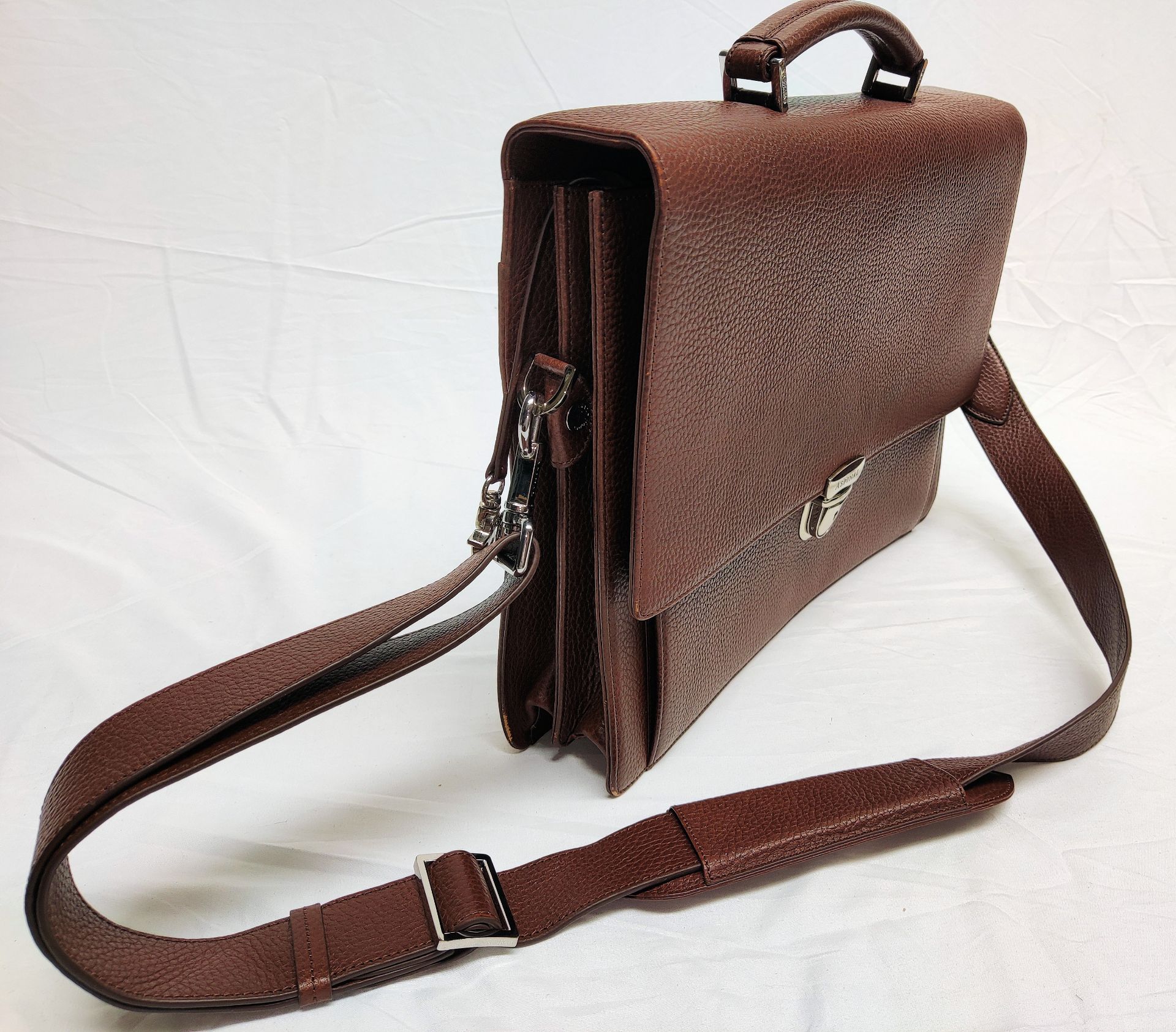 1 x ASPINAL OF LONDON City Laptop Briefcase - Tobacco Pebble - Original RRP £595 - Ref: 7004590/ - Image 10 of 13
