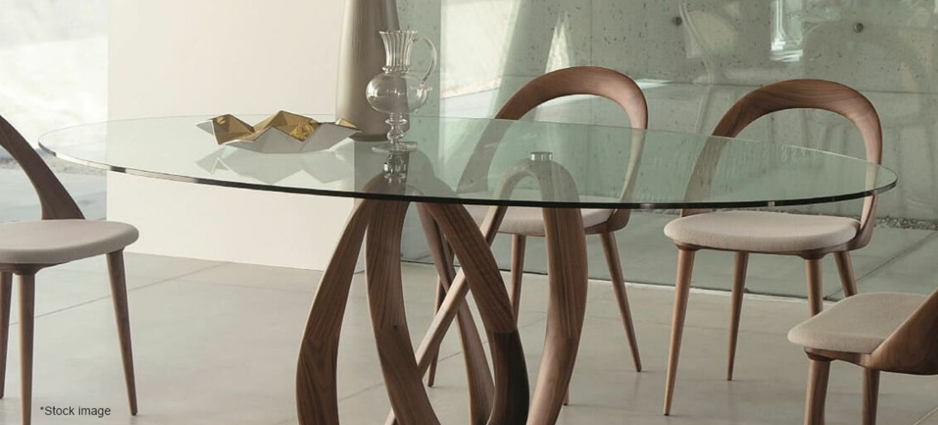 1 x PORADA 'Infinity' Oval 12mm Thick Transparent Tempered Designer Glass Table Top (No Base)