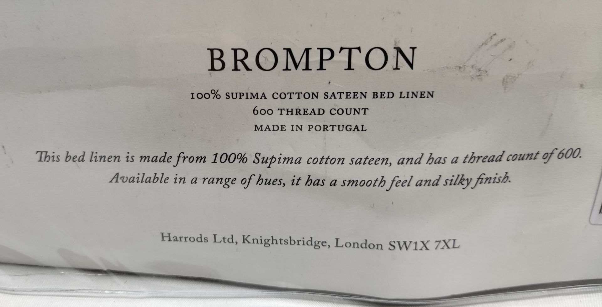 1 x HARRODS OF LONDON Brompton King Flat Sheet (275cm X 275cm) - Grey - Original RRP £279 - Ref: - Image 8 of 9