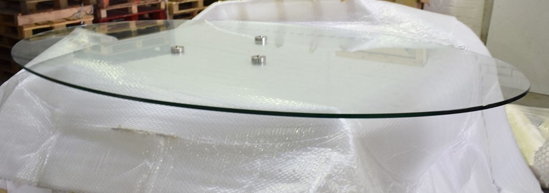 1 x PORADA 'Infinity' Oval 12mm Thick Transparent Tempered Designer Glass Table Top (No Base) - Image 5 of 9