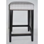 1 x Stool Upholstered In A Designer Houndstooth-style Fabric - Recently Removed From A Famous London