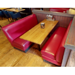 4 x Restaurant Seating Benches in a Red Faux Leather Upholstery