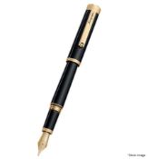 1 x MONTEGRAPPA 'Zero' Luxury Fountain Pen in Black With Presentation Case - Boxed Stock