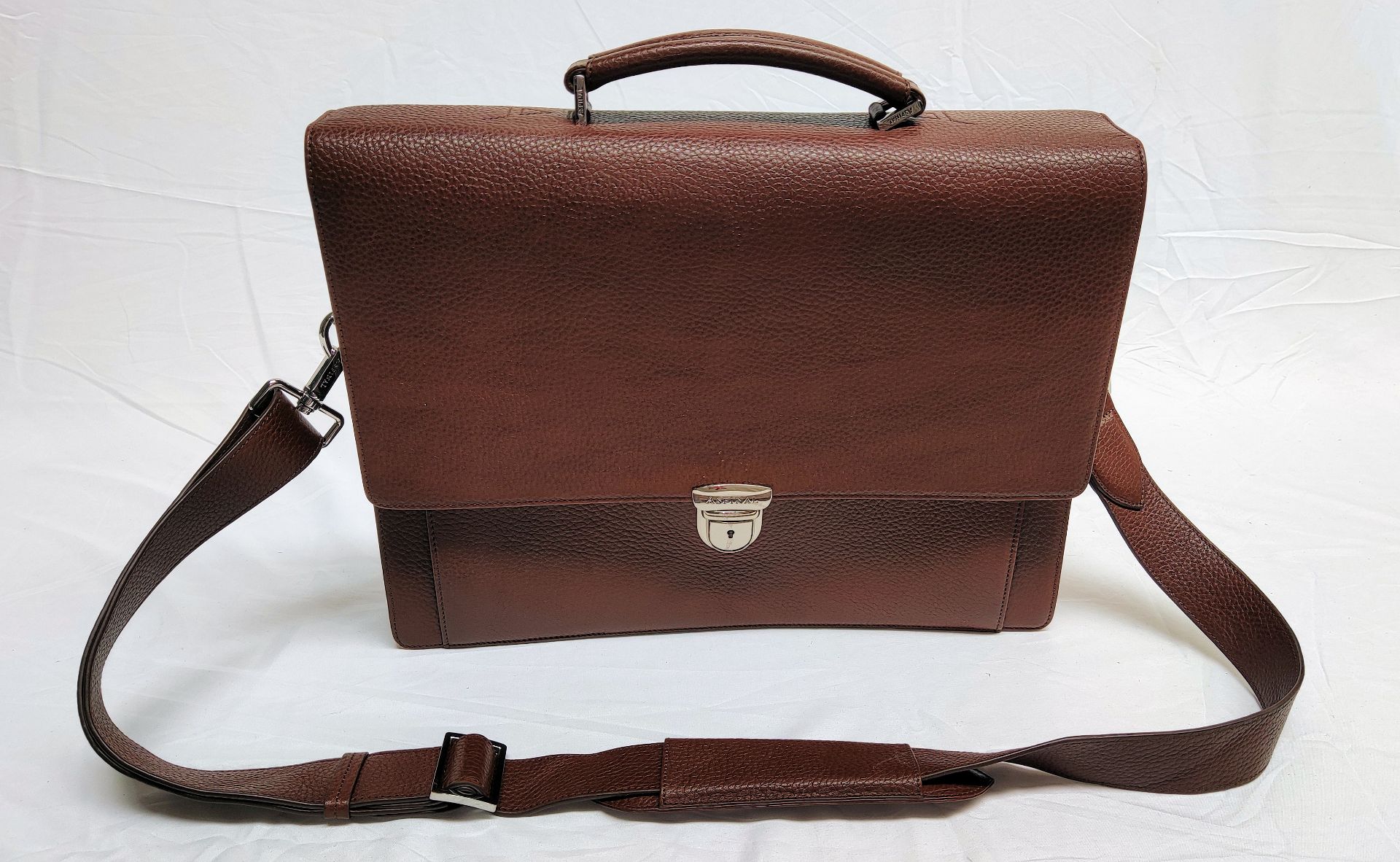 1 x ASPINAL OF LONDON City Laptop Briefcase - Tobacco Pebble - Original RRP £595 - Ref: 7004590/ - Image 5 of 13