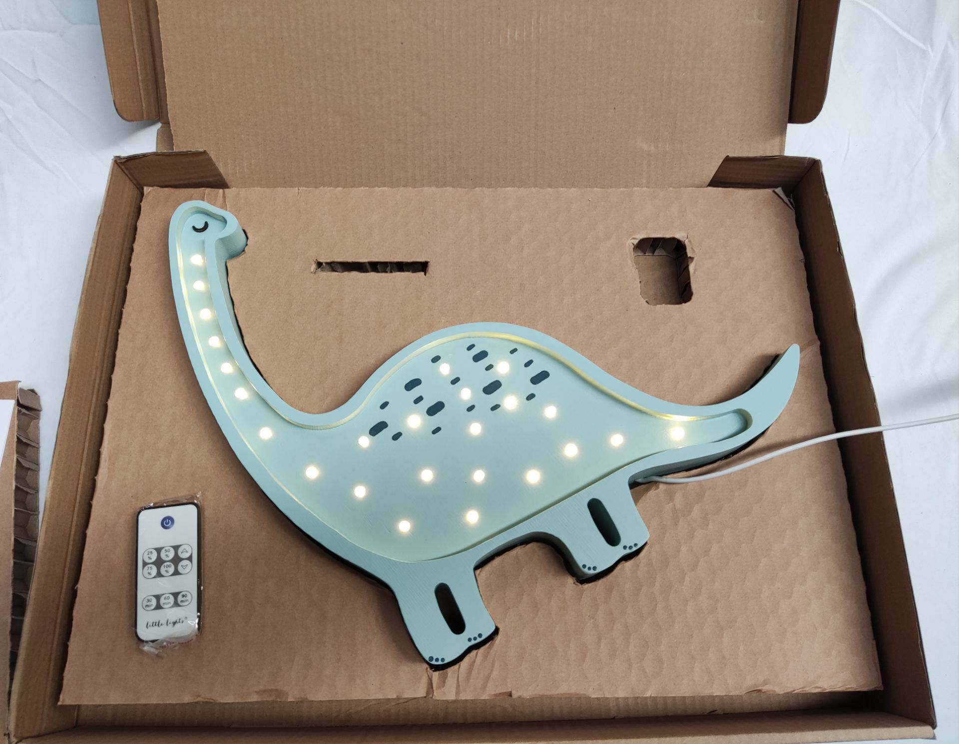 1 x LITTLE LIGHTS Diplodocus Dino Lamp In Prehistoric Blue - Boxed - Original RRP £139 - Ref: - Image 3 of 9