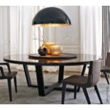 1 x Maxalto 'Xilos' Round 160cm Glossy Emperador Marble Dining Table Top In 4-Sections & Swivel Tray