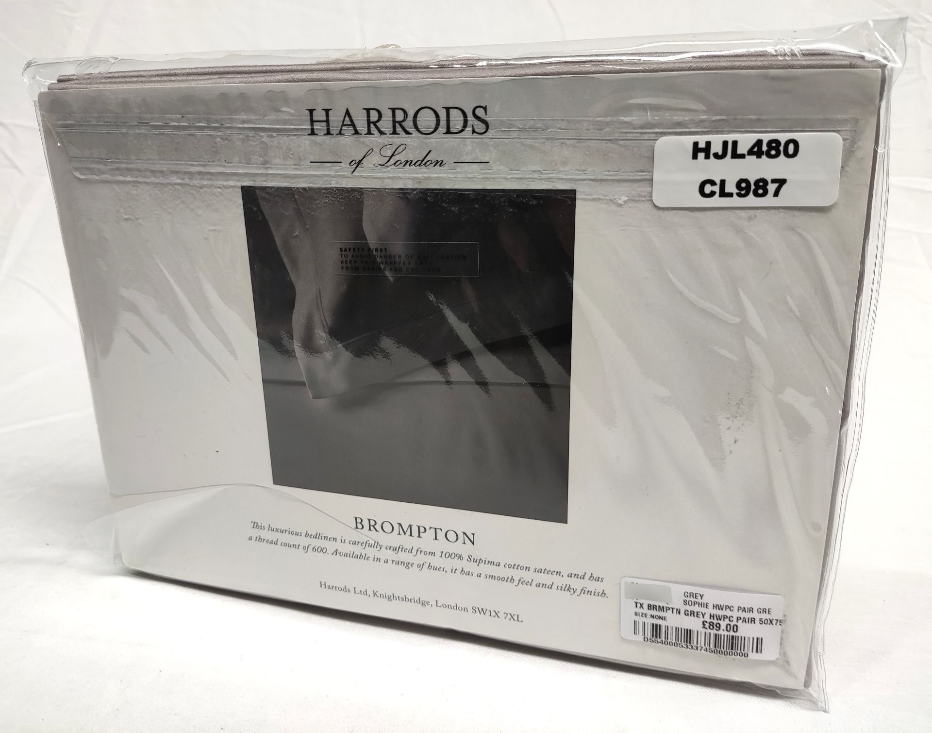 1 x HARRODS OF LONDON Brompton Housewife Pillowcase Pair (50cm X 75cm) - Original RRP £89 - Ref: - Image 4 of 10