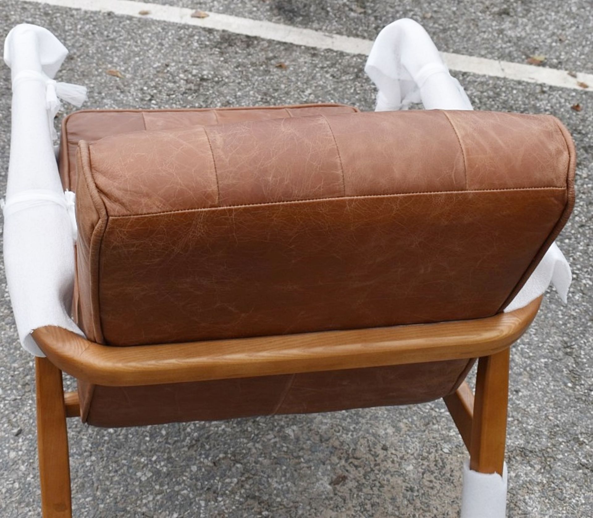 1 x 'Humber' Armchair Upholstered Vintage Brown Leather - New / Unused Stock - CL011 - Location: - Image 7 of 7