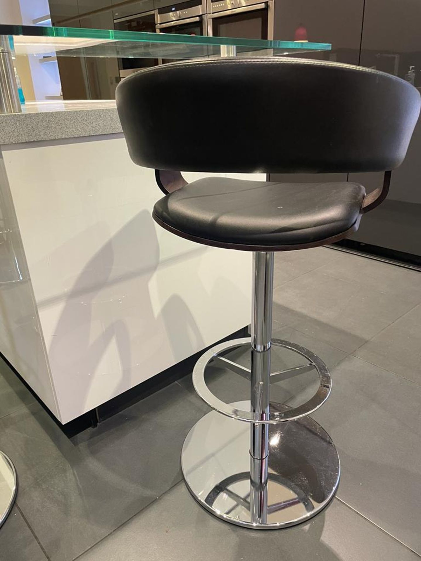 4 x Genuine ALLERMUIR 'Mollie' Designer Black Leather Bar Stools - Ref: CL872 - Location: Padiham, - Image 4 of 16