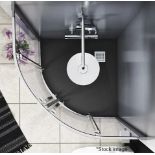 1 x SYNERGY 'Veloce Duo' Polymarble Quadrant Right-Handed Shower Tray, In Carbon Black - Dimensions: