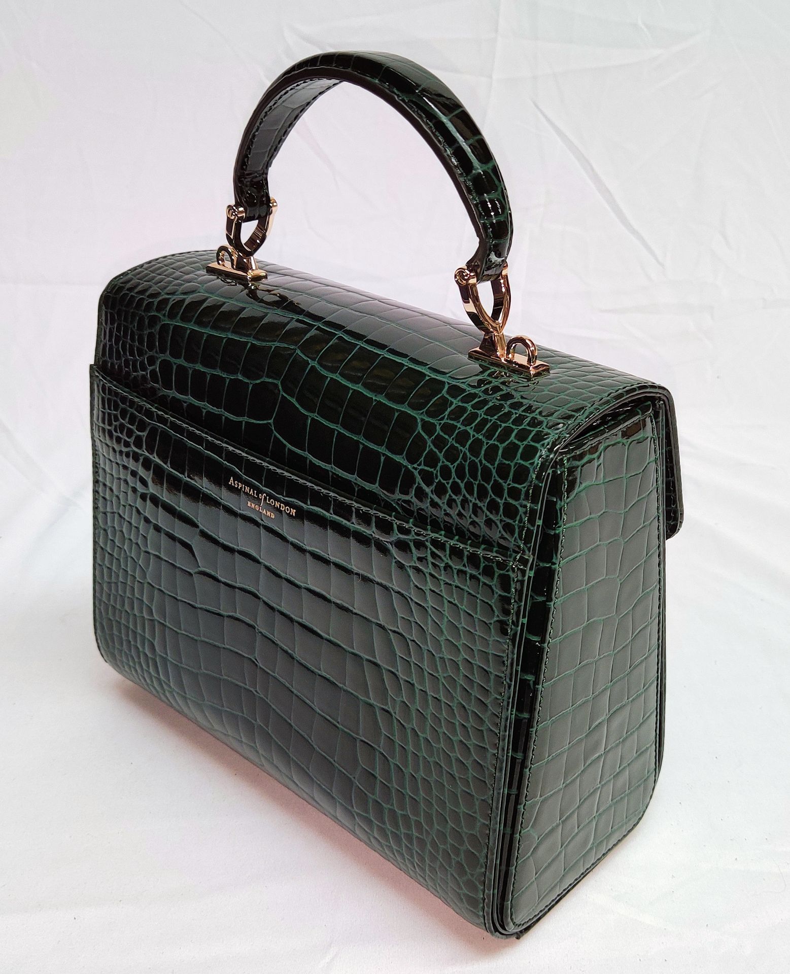 1 x ASPINAL OF LONDON Mayfair Bag - Evergreen Patent Croc - Original RRP £695.00 - Image 9 of 23