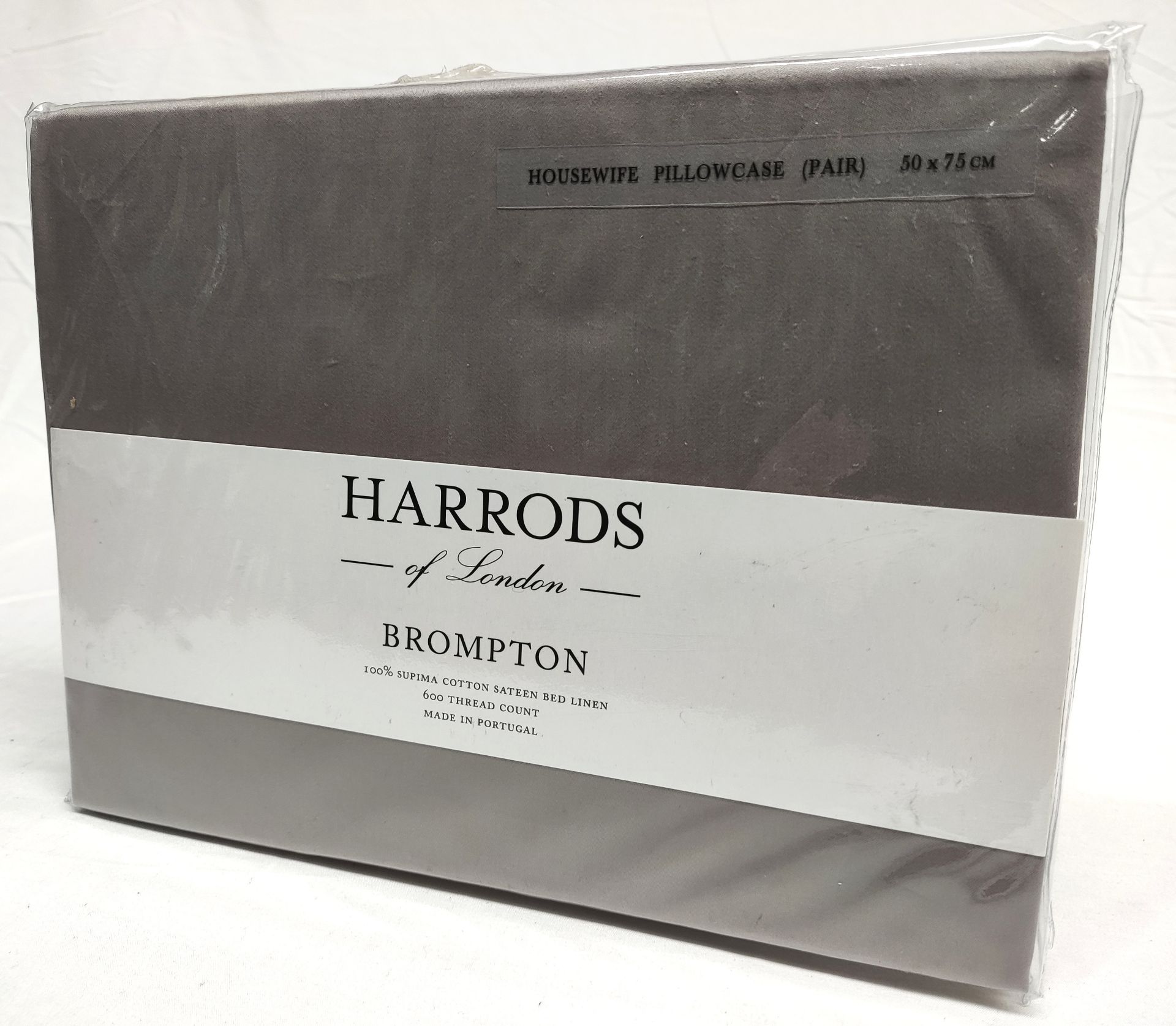 1 x HARRODS OF LONDON Brompton Housewife Pillowcase Pair (50cm X 75cm) - Original RRP £89 - Ref: - Image 4 of 9
