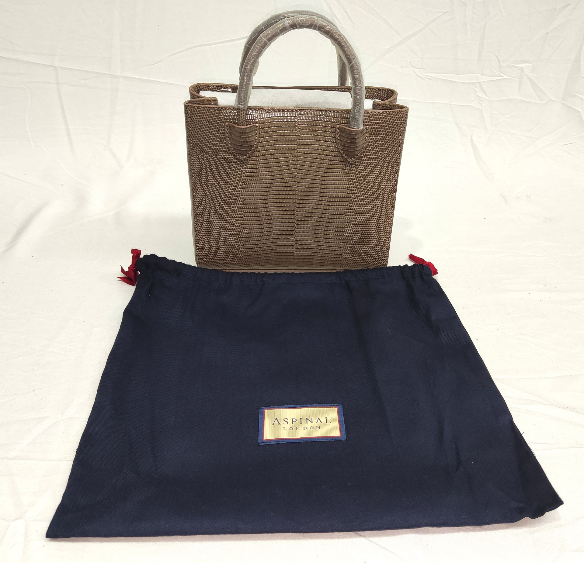 1 x ASPINAL OF LONDON Mini Madison Tote Bag In Latte Lizard - Original RRP £495 - Ref: 7349436/ - Image 3 of 22