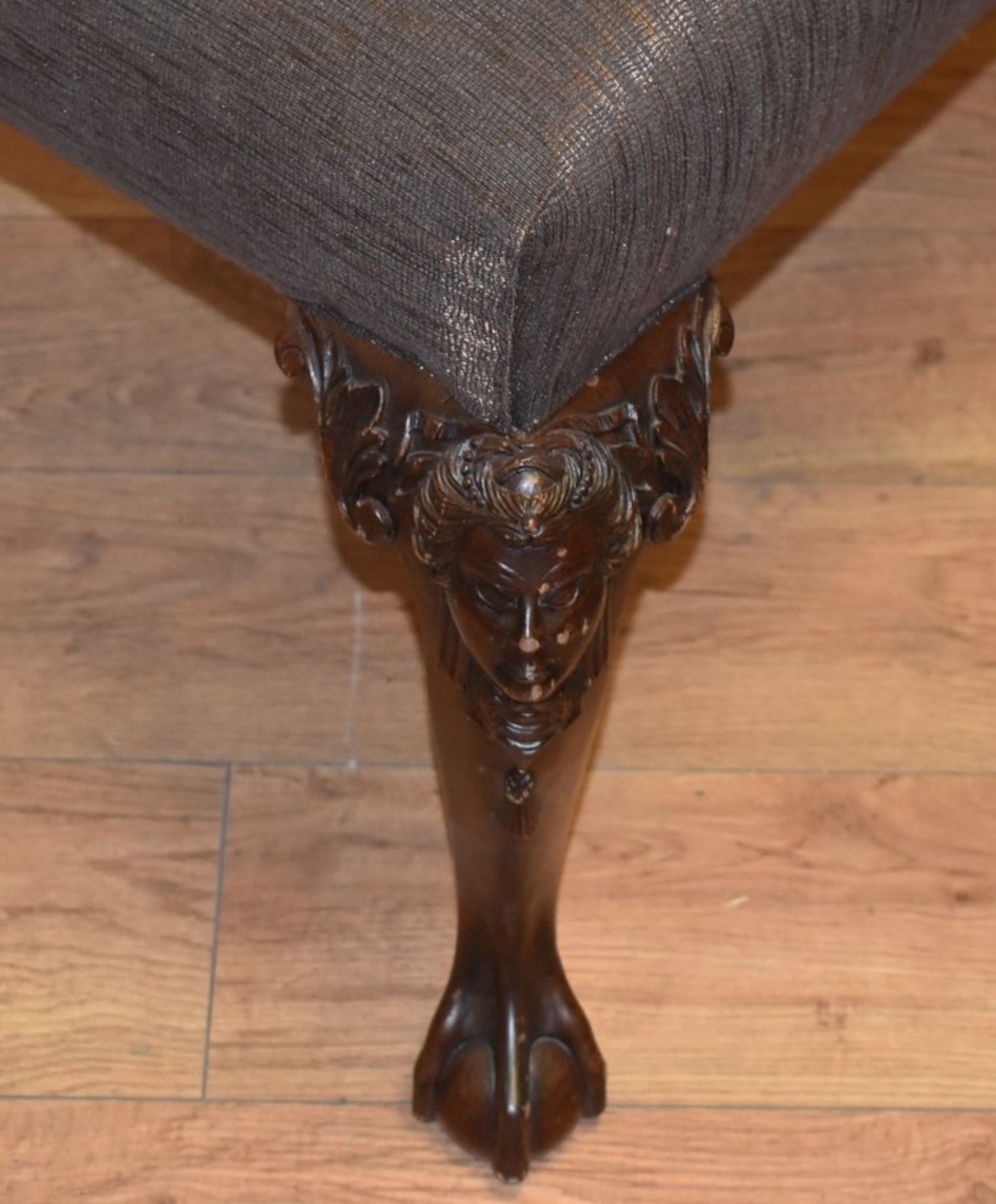 2 x Opulent Dining Chairs Featuring Premium Upholstery, and Ornate Carved Legs with Ball and Claw - Image 2 of 2