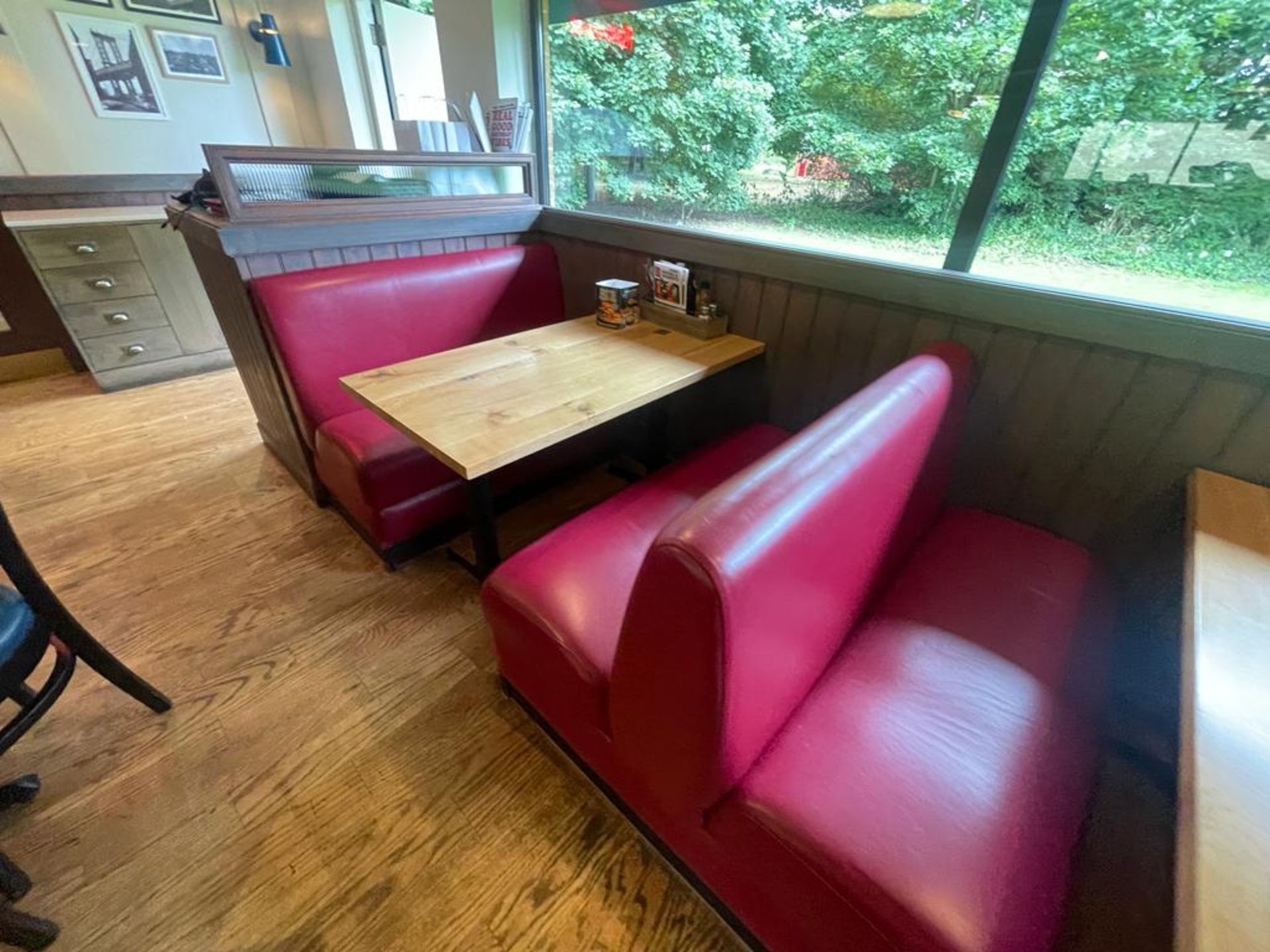 1 x Collection of Restaurant Booth Seating in a Red Faux Leather Upholstery - Image 7 of 8