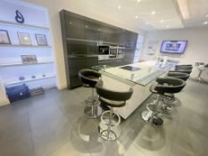 1 x SIEMATIC Bespoke Handleless Gloss Fitted Kitchen with 3.6m Island, Appliances & Granite Worktops