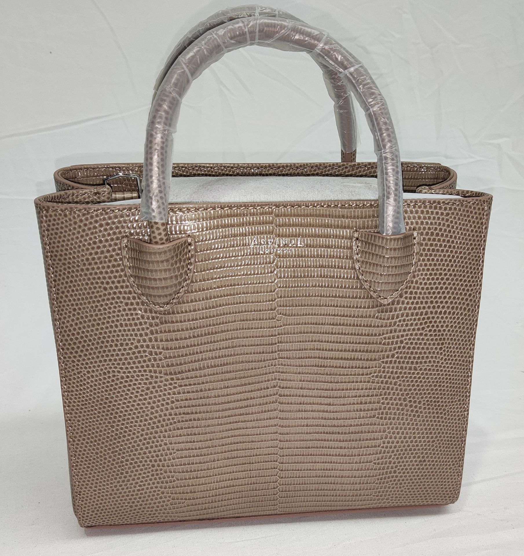 1 x ASPINAL OF LONDON Mini Madison Tote Bag In Latte Lizard - Original RRP £495 - Ref: 7349436/ - Image 2 of 22