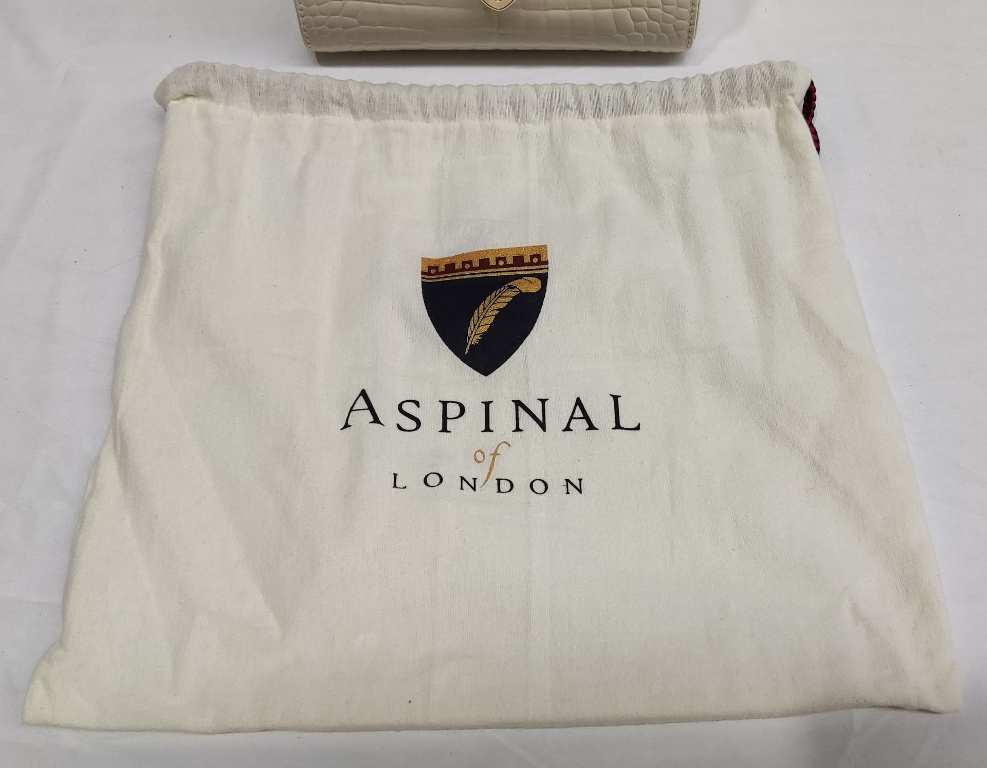 1 x ASPINAL OF LONDON Mayfair Midi Bag In Soft Taupe Patent Croc - Original RRP £595 - Ref: - Image 15 of 24