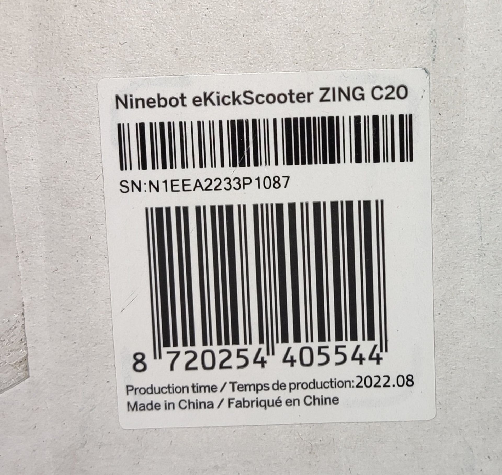 1 x SEGWAY Ninebot Zing C20 Grey Ekickscooter - Unused Boxed Stock - Original RRP £249.00 - Image 8 of 20