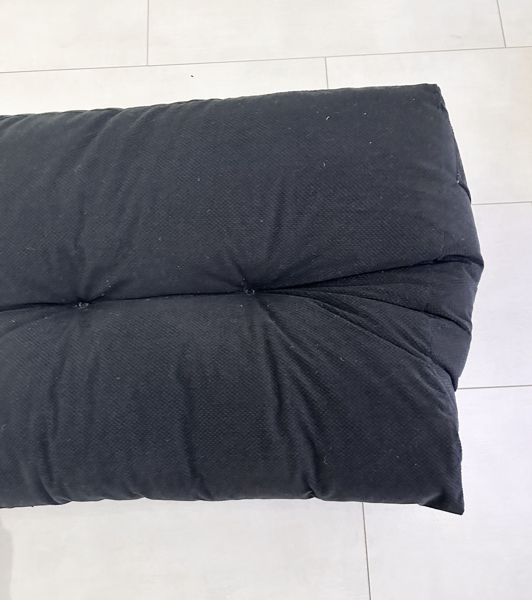 1 x Velvet Chenille Dark Grey Bolster/Headboard Cushion - Made In England - Dimensions: 140x50cm - Image 2 of 3