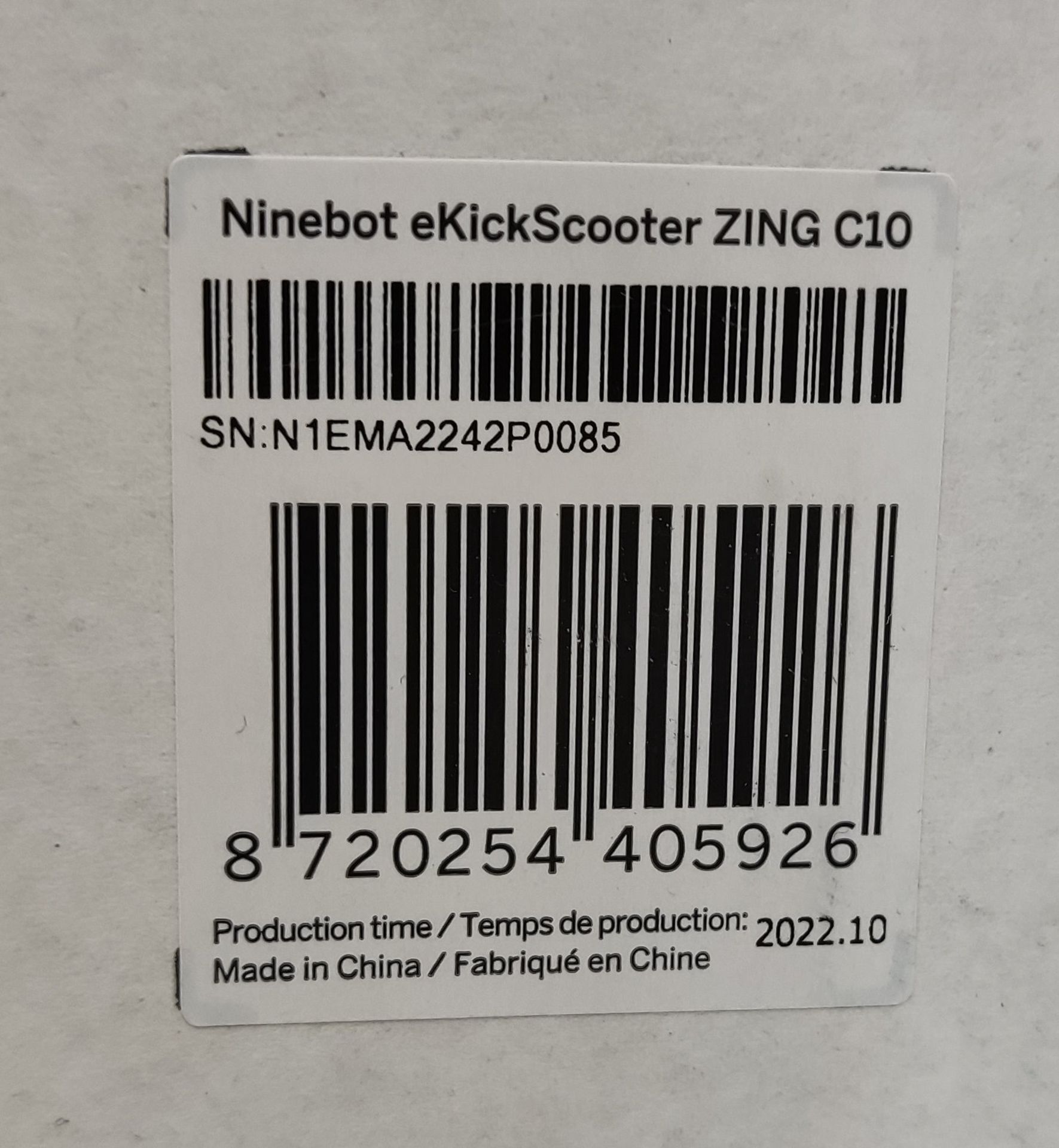 1 x SEGWAY Ninebot Zing C10 Grey Ekickscooter - New/Boxed - Original RRP £189 - Ref: 7052453/ - Image 16 of 17