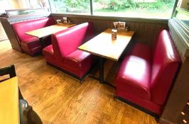 1 x Collection of Restaurant Booth Seating in a Red Faux Leather Upholstery