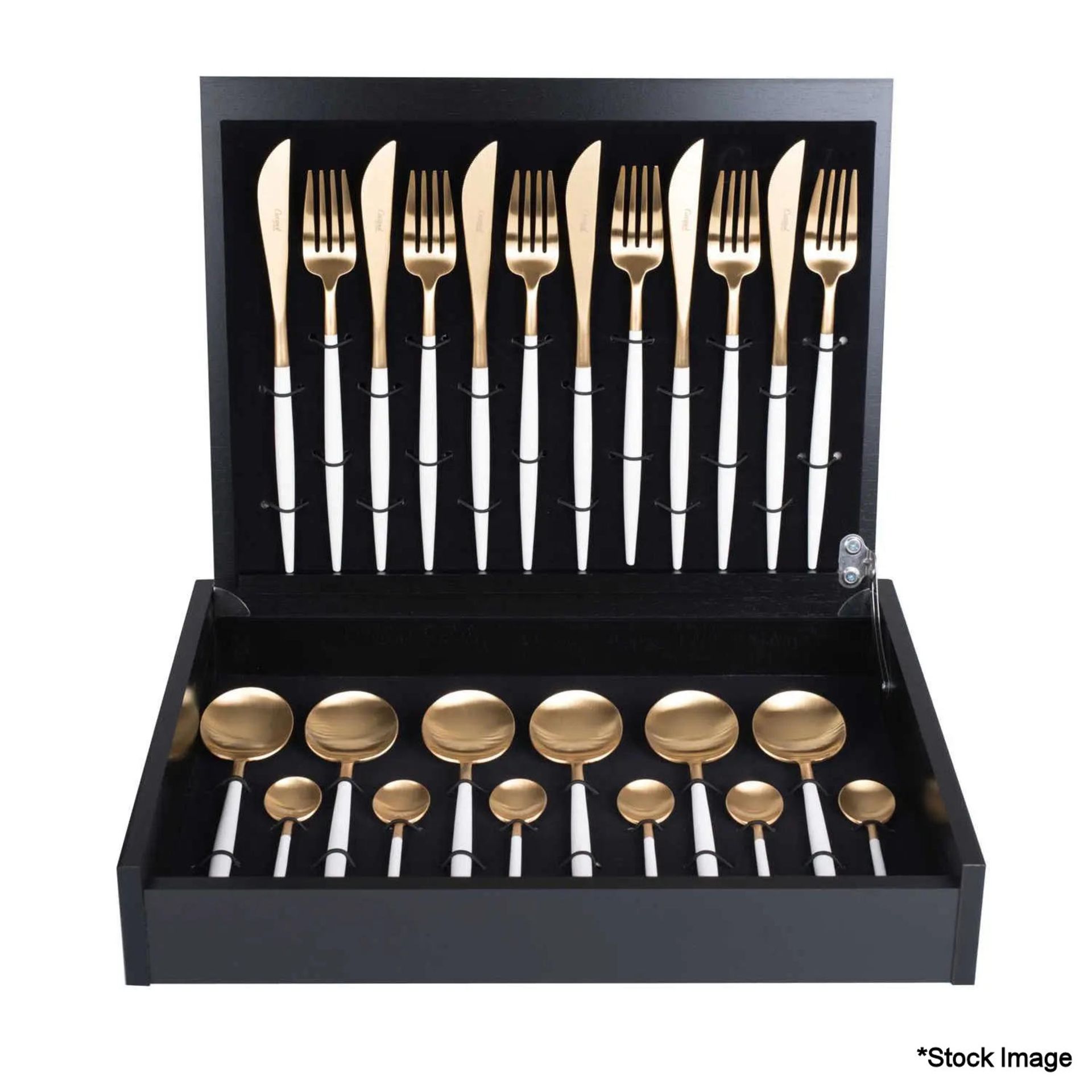 1 x CUTIPOL 'Goa' Luxury 24-Piece White/Gold Cutlery Set - New/Boxed - Original RRP £499.00