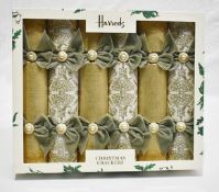 6 x HARRODS OF LONDON 'Regency Regalia' Luxury Handmade Christmas Crackers - Original Price £129.00