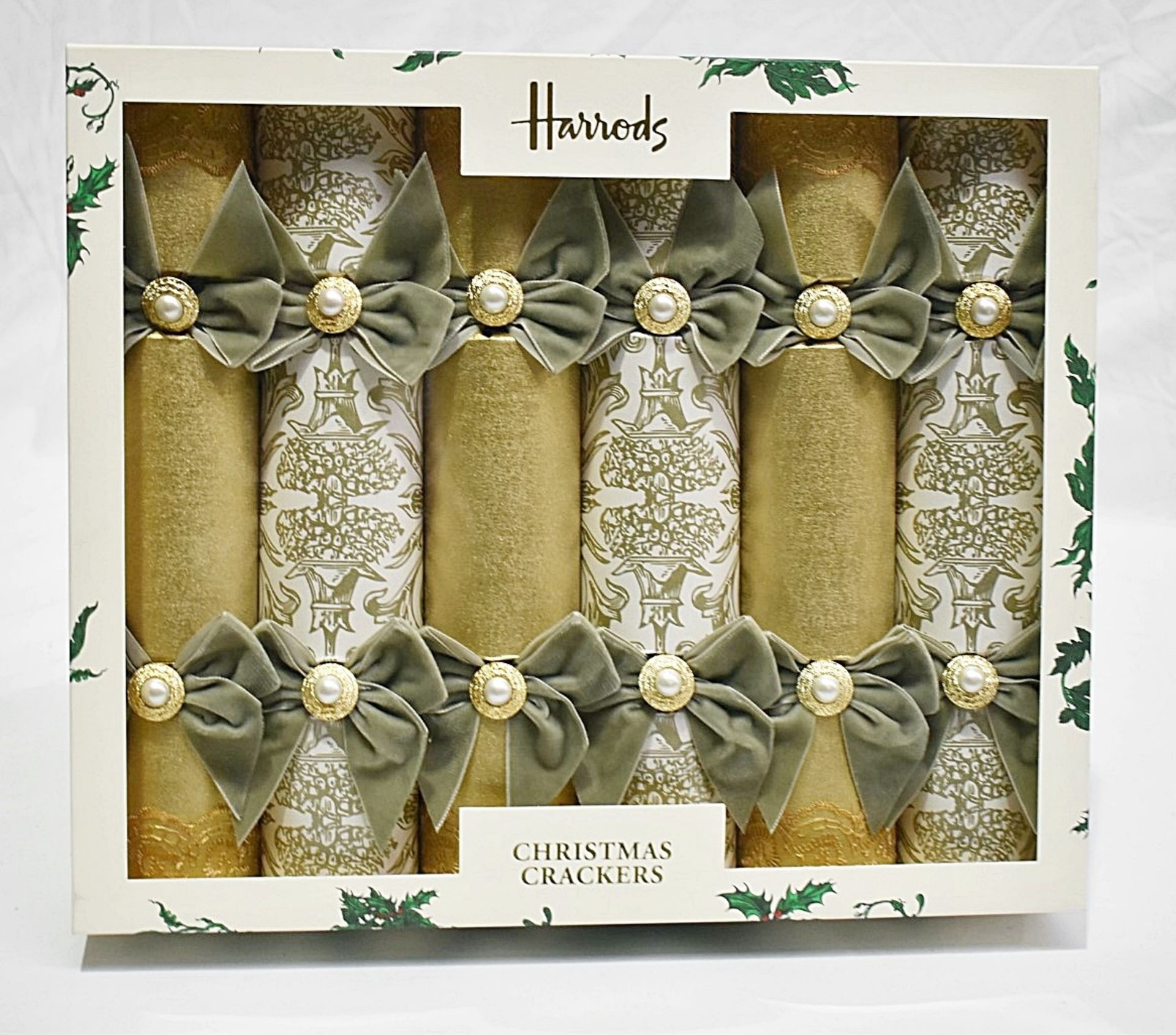 6 x HARRODS OF LONDON 'Regency Regalia' Luxury Handmade Christmas Crackers - Original Price £129.00