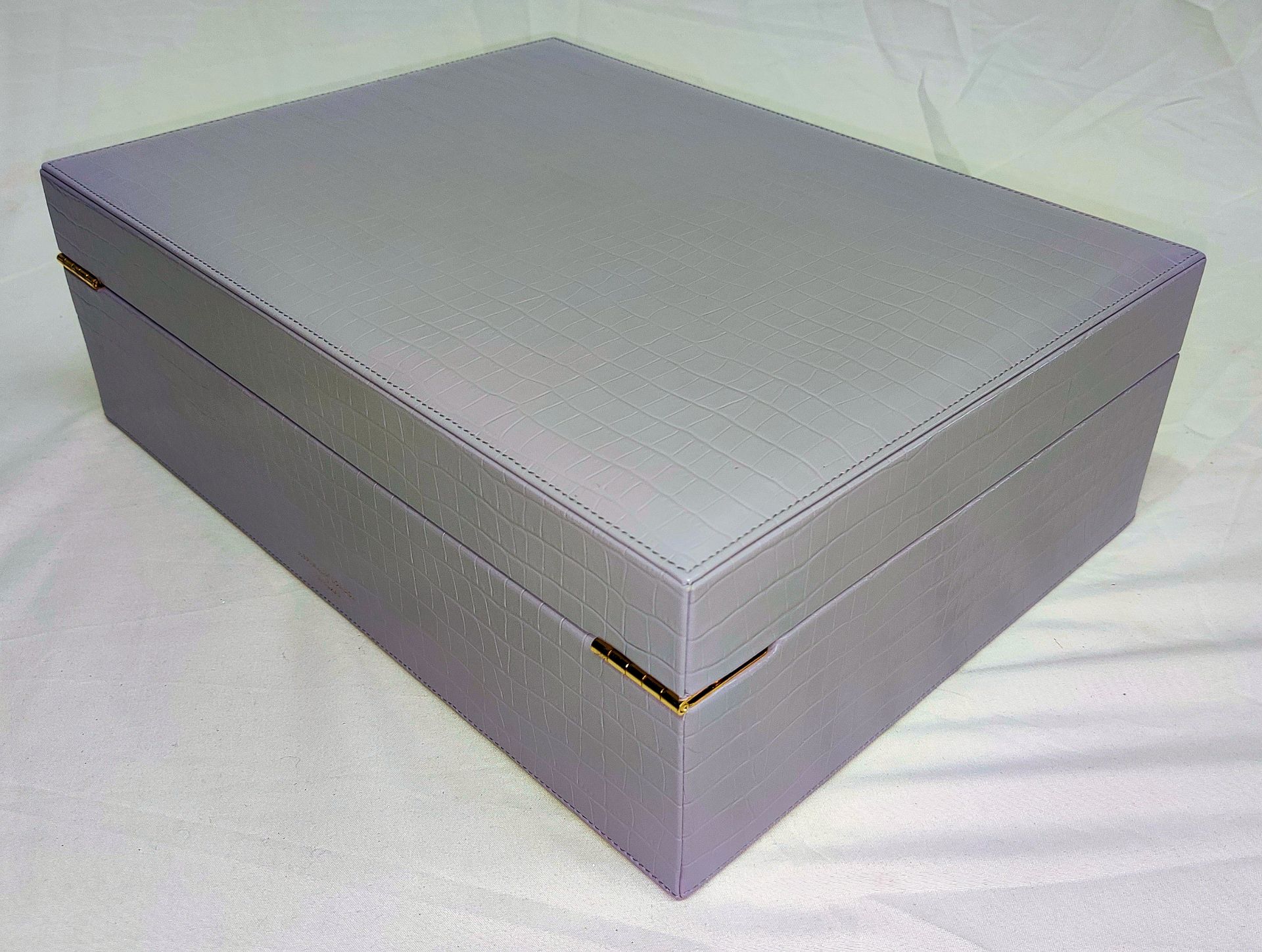 1 x ASPINAL OF LONDON Grand Luxe Jewellery Case In Deep Shine English Lavender Croc - Original - Image 14 of 34