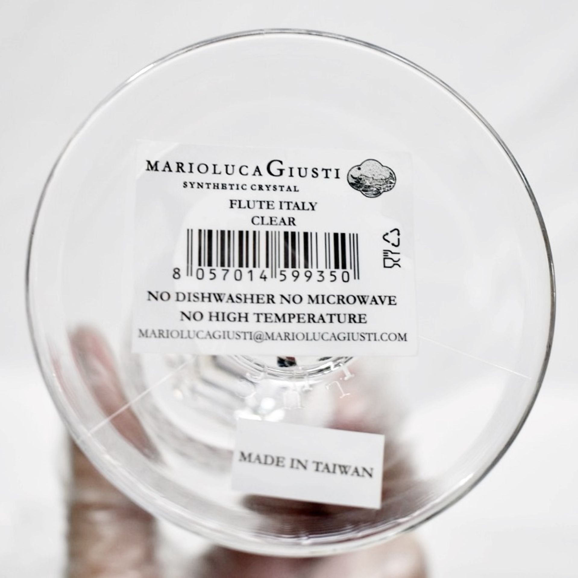 Set Of 6 x MARIO LUCA GIUSTI 'Nuova Italia Synthetic Crystal' Flutes, 150ml - Original Price £150.00 - Image 7 of 10