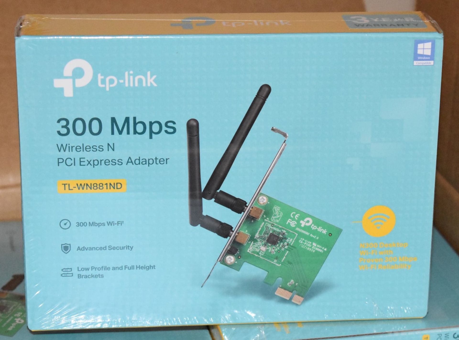 5 x TP-Link TL-WN881ND 300mbps Wireless N Pci Express Adapters - New Boxed Stock - RRP £80 - Image 2 of 2