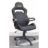 1 x Nitro Concepts Evo Gaming Swivel Chair - Faux Leather and Fabric Upholstery in Black