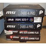 5 x Assorted Ryzen and Intel Motherboard With Original Boxes - Includes Accessories