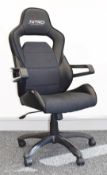 1 x Nitro Concepts Evo Gaming Swivel Chair - Faux Leather and Fabric Upholstery in Black