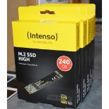 4 x Intenso M.2 Solid State 240gb SSD Hard Drive - New Boxed Stock - Ref: AC127 GFMR - CL646 -