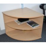 1 x Semi Circle Office Corner Shelf Unit in Beech - Size: H72 x W80 x D80 cms - Ref: AC248 1FMO -