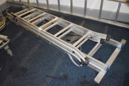 1 x Zarges Trade Double Aluminium Ladders - Each Section Has an Approx Length of 210 cms