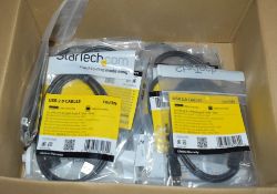 40 x StarTech USB A to Right Angle B Printer Cables - New in Packets - Ref: AC109 GFMR - CL646 -