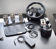 1 x Logitech G920 Driving Force Racing Wheel, Floor Pedals and G25 Gear Shifter